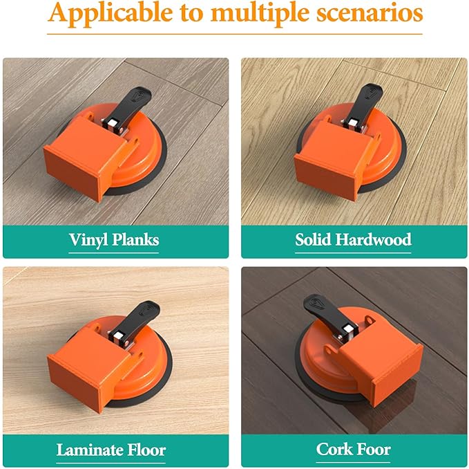 Floor Gap Fixer Tool, Carbon Steel Suction Cup Laminate Flooring Repair Tool for Wood/Vinyl Planks, Adjustable Height Seam Closer for 4.5+ Inch Wide Floors, Close Unsightly Seams