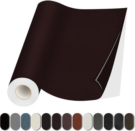 Leather Repair Patch, Self Adhesive Leather Repair, Large Vinyl Patch Tape for Couches, Furniture, Car Seats, Cabinets, Wall, Handbags （Coffee, 3.5X79 Inch）