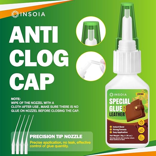 Super Glue for Leather, 30g Heavy Duty Leather Glue Adhesive for Purses, Shoes, Sofas & Furniture – Quick-Dry, Waterproof, Flexible Repair Glue Leathercraft, Upholstery & DIY Projects