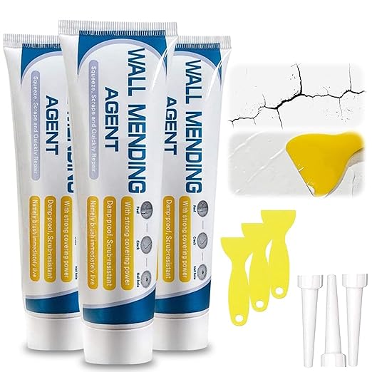 3 Pcs Drywall Repair Kit, Wall Mending Agent, Wall Patch Repair Kit with Scraper, Multi-Functional Drywall Patch Paste Repair Kit for DIY Home Fix