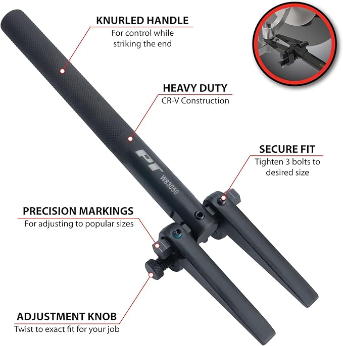 Performance Tool W83050 Heavy Duty Ball Joint Separator, Tie Rod/Pitman Arm Tool, 11/16-Inch-43mm Sizes, CR-V Construction with Knurled Handle