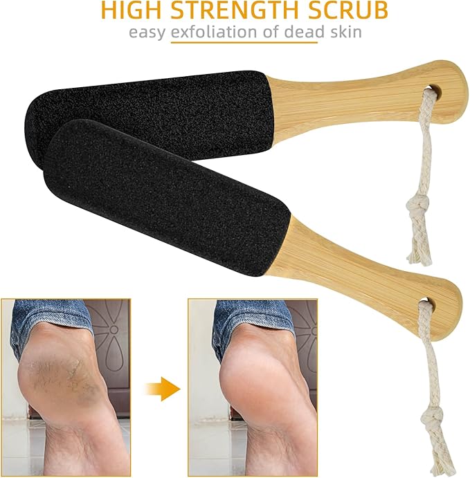 2 Pack Pumice Stone for Feet, Foot File and Callus Remover - Foot Scraper & Exfoliator Tool for Dead Skin, Cracked Heels, Dry Feet Care