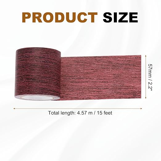 uxcell Wood Grain Repair Tape, 2.2" x 15ft Self Adhesive Wood Grain Colored Duct Tape Waterproof Repair Patch for Furniture Floor Scratch Fix, Baseboards, DIY Decor, Dark Mahogany