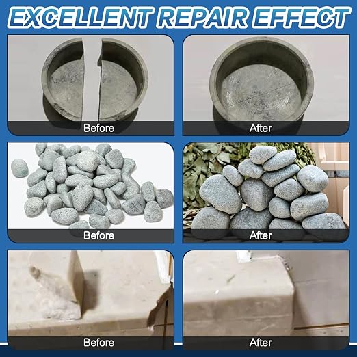 Stone Glue 30 g, Marble Glue Instant, with Anti-Clog Cap, Strong Clear Adhesive for Marble, Granite, Artificial Stone, Tile, DIY, Waterproof (Clear, 30 Grams * 1 Pack, Stone Glue)