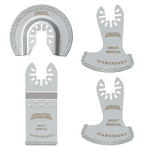 Diamond Oscillating Tool Blade Set, Multi Tool Mortar Cutting Saw Blades Precise for Grout Removal, 4-Pack