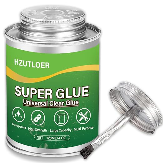 Super Glue,Clear Glue with Brush,All Purpose Strong Adhesive,Instant Superglue Multi-Purpose Glue for Wood,Ceramic,Leather,Plastic,Glass,Metal,Rubber,DIY Crafts