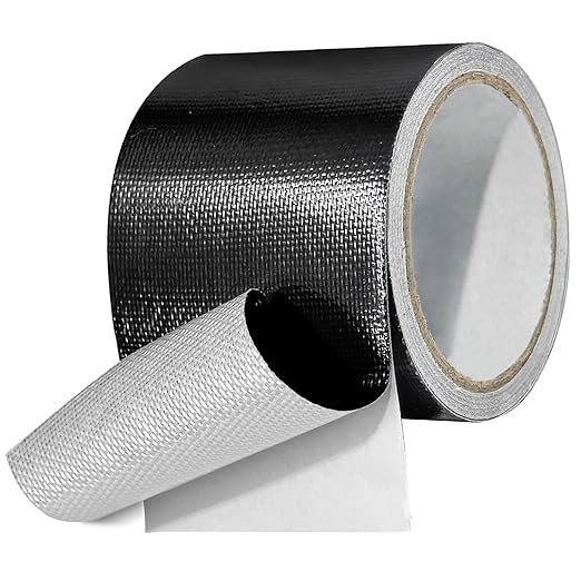 Tikfoam Waterproof Repair Tape for Fabric, Awning, RV Roof, Underbelly, Tarp, Tent, Sail and Boat Cover Outdoor Repair Patch, Heavy Duty, UVproof, Multipurpose Black