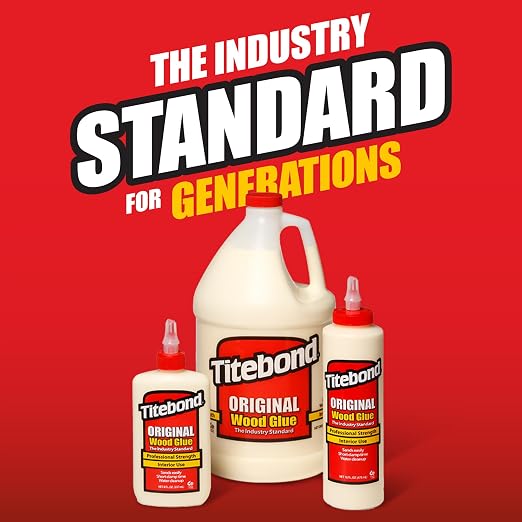Titebond Original Wood Glue ProJug 2.15 Gal. – Professional-Grade Adhesive for Woodworking, Hardboard, Particleboard, Leather & Cloth, Great Sandability, Easy Water Cleanup – 50609