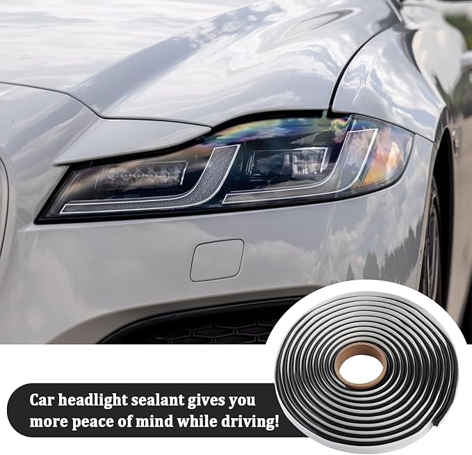 OFBAND 13Ft Car Headlight Sealant Butyl Tape,Waterproof Sealant Caulking Tape Avoids Noise & Leakage,Universal Car Accessories Sealing Tape for Car Truck SUV Headlights/Taillights