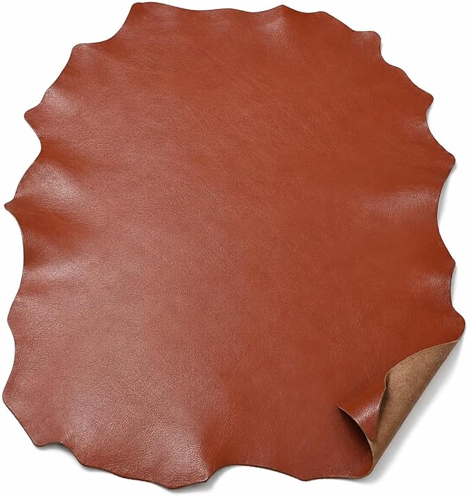REED Leather HIDES - Cow Skins for Upholstery Crafts (12 X 24 Inches 2 Square Foot, Rust)