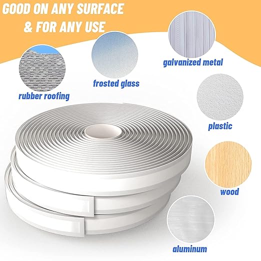 Oleitodh Butyl Seal Putty Tape Grey 1 Inch x 30 Feet(4 Pack),Leak Proof Butal Tape for RV Repair, Window, Boat Sealing, Glass and EDPM Rubber Roof Patching