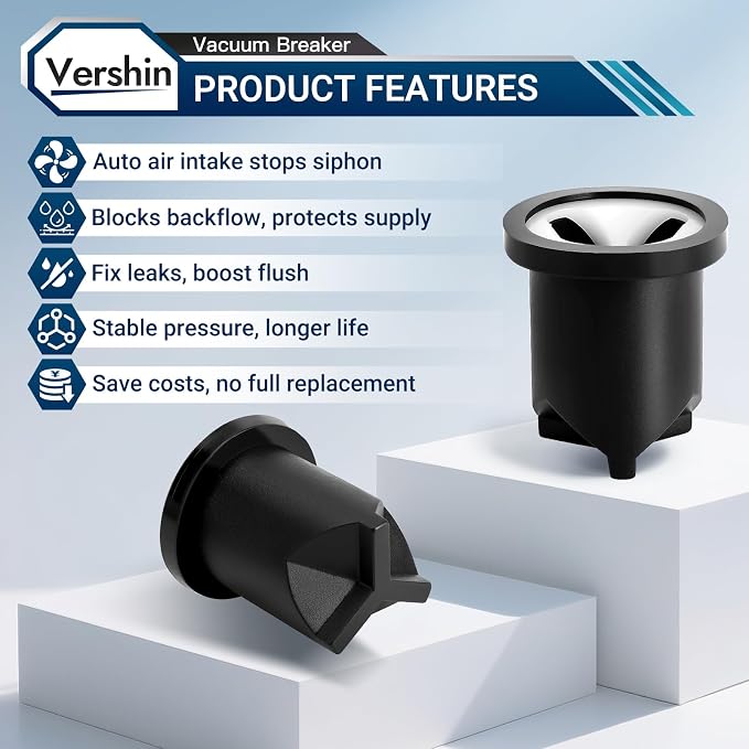V-551-A Vacuum Breaker Repair Kit, used for Deodorizing and Backflow Prevention of the Outlet Pipe of Flushing Valve, Replaces Broken or Malfunctioning Vacuum Breaker, 33231926, 6pcs