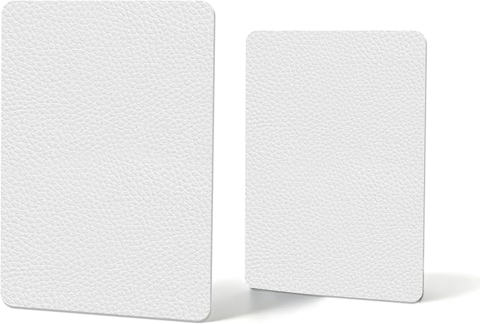 Self Adhesive Leather Repair Patch,8x12 inch Vinyl Repair Kit,Leather Repair Kit for Furniture,Car Seat,Couch,Office Chair,2 Pcs White