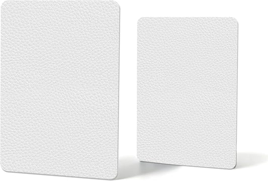 Self Adhesive Leather Repair Patch,8x12 inch Vinyl Repair Kit,Leather Repair Kit for Furniture,Car Seat,Couch,Office Chair,2 Pcs White
