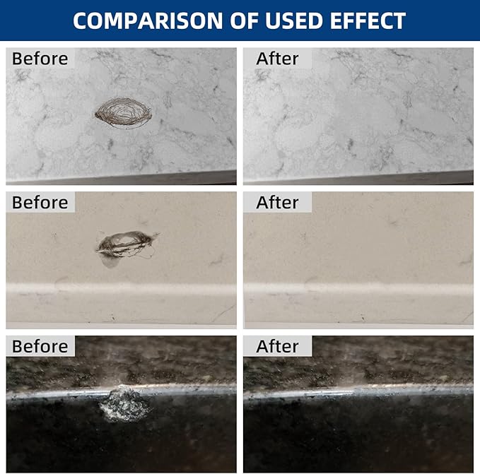 FENFANDAS Tile and Granite Repair Kit, Marble Porcelain Stone and Quartz Countertops Repair Kit for Chips Dents Cracks Holes Scratch, Fix Chipped Edges Corners, Reattaches Missing Pieces