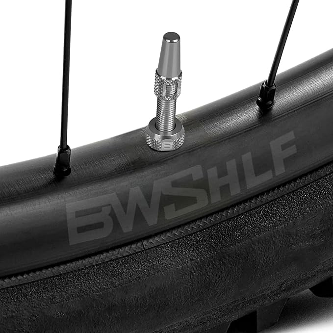 BWSHLF Tubeless Presta Valve Stem 40/44/55/60/65/80/100 mm, Super Light Alloy Presta Valve Stem Kit with Valve Core Remover Tool and Valve Stem Caps - Multiple Color and Size Options(Pair)