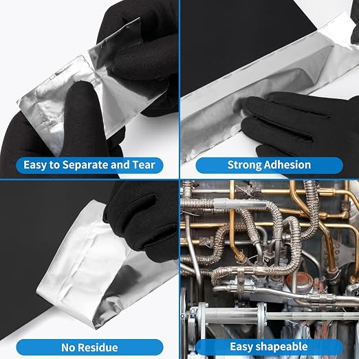 Thicker Silver Aluminum Foil Tape for ductwork, 2-inch x 130 Feet, 3.9 mils High-Temperature Sealing & Patching, Heavy Duty HVAC Tape for Air Ducts Vents, Metal Repair, Exhaust Pipe, AC Dryer, Furnace
