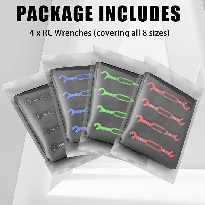 4PCS RC Wrench 3.0/3.2/3.5/3.7/4.0/5.0/5.5/6.0mm Turnbuckle Nut Ball Joint Remover Aluminum Alloy RC Car Repair Tool For RC Crawler Monster Truck Off Road Car Drone Boat Upgrade Parts, Red
