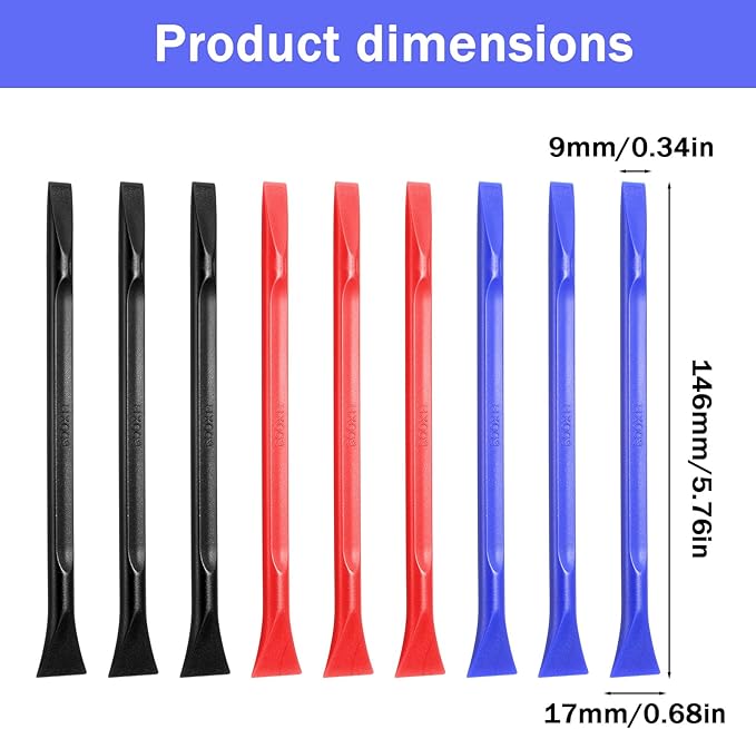 18Pcs Plastic Scrapers, Non-scratch Carbon Fiber Plastic Scraper Tools Multi-purpose Cleaning Scraper Tool Pen-Shaped Label Remover Scrapers Tools for Cleaning Small and Narrow Spaces Label Sti