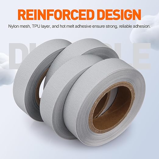 TPU Seam Sealing Tape – Waterproof Heat-Seal Fabric Repair Tape for Tents, Outdoor Gear, and Apparel, 0.79 in x 10.94 yd, Grey