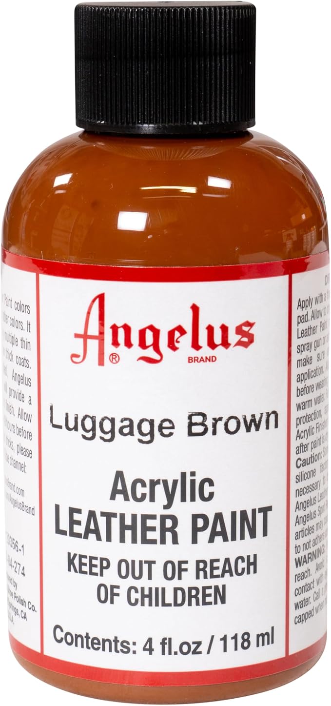 Angelus Acrylic Leather Paint, 4 oz., Luggage Brown