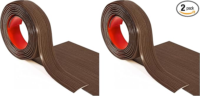 Art3d Vinyl Floor Transition Strip - Laminate Floor Divider for Joining Gaps and Carpets, Brown (10 FT, 1.57in) (Pack of 2)