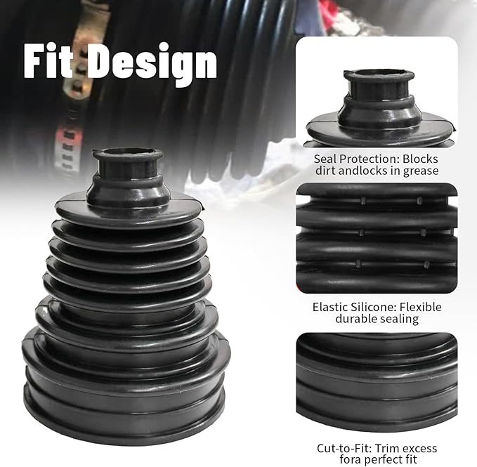 2PCS CV Boot Repair Kit with Expander Tool and Clamps,Silicone CV Axle Boot Repair Kit for 2.32" 2.86" 3.46" Calibers,Universal Tie Rod Boots for Joint Dustproof and Waterproof