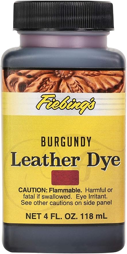 Fiebing's Leather Dye (4 Fl Oz, Mahogany) - Alcohol-Based, Penetrating, Permanent Dye for Shoes, Boots, Belts, Bags, Furniture - Includes Wool Dauber Applicator - Recolor & Restore Leathercraft