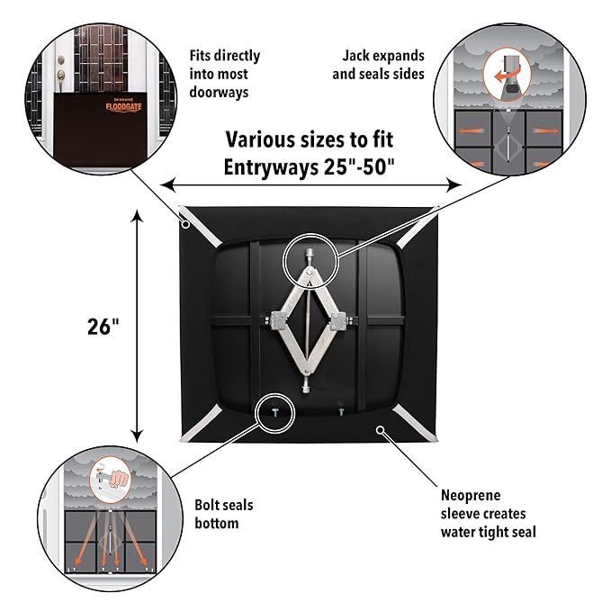Quick Dam QDFG25 Flood Gate, 25-in, Orange,Black