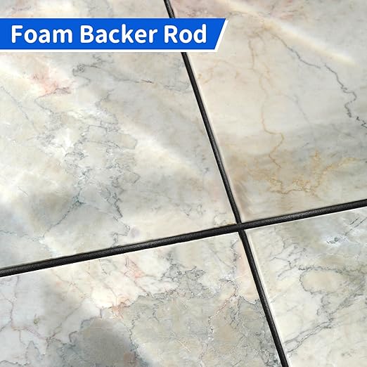 Foam Backer Rod for Gaps Concrete Crack Filler Joints Foam Gap Fillers Caulk Saver Backing Rod Concrete Filler Rope Joint Filler (1/4 Inches x 100 Feet)