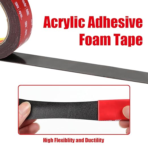 Double Sided Tape Heavy Duty, Waterproof Mounting Foam Tape, 16.5ft Length, 3.15in Width, High Temperature Resistant Adhesive Tape for Car, LED Strip Light, Office Decor, Uses VHB 5952 Raw Material