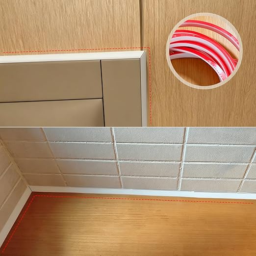 White Caulk Tape Self Adhesive Waterproof, Flexible Caulking Sealant Strip Sealing Tape for Toilet, Sink, Bathtub, Shower, Floor(Small Size, 3 Meters)