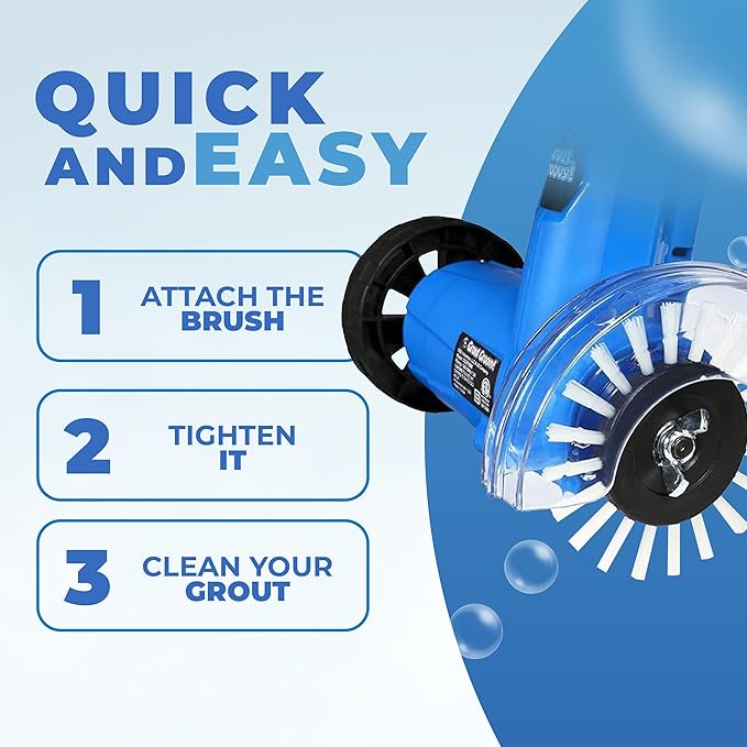 Grout Groovy! Replacement Brush Wheels 3-Pack – Nylon Cleaning Brush Heads Machines, Indoor Cleaner Tool for Tile, Bathroom, Kitchen Floors, Easy Scrubbing Solution