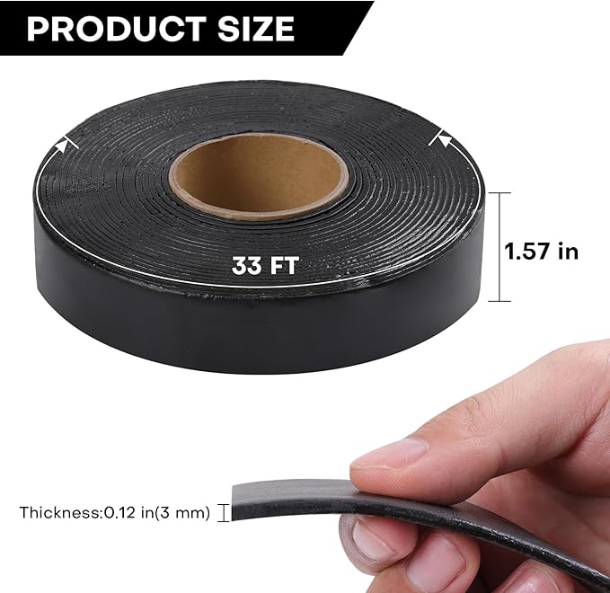 Boshen 1 Roll 1.57in x 33 FT Asphalt Crack Tape Self-Adhesive Asphalt Crack Filler Asphalt Joint Repair for Driveway Parking Lot Roof Asphalt Cement Road(3mm Thick), No Torch Required