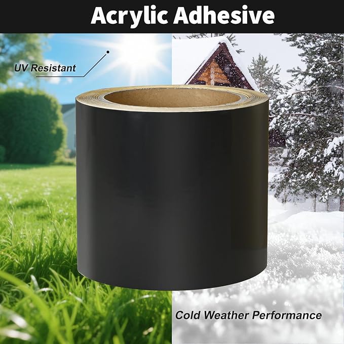 Flashing Tape for Windows and Doors, 3.75 in x 30 ft Roll, Acrylic Adhesive, Black Self-Adhesive Flashing Tape, Waterproof, UV Resistant, Great for Sealing Doors, Windows, and Construction & Repairs