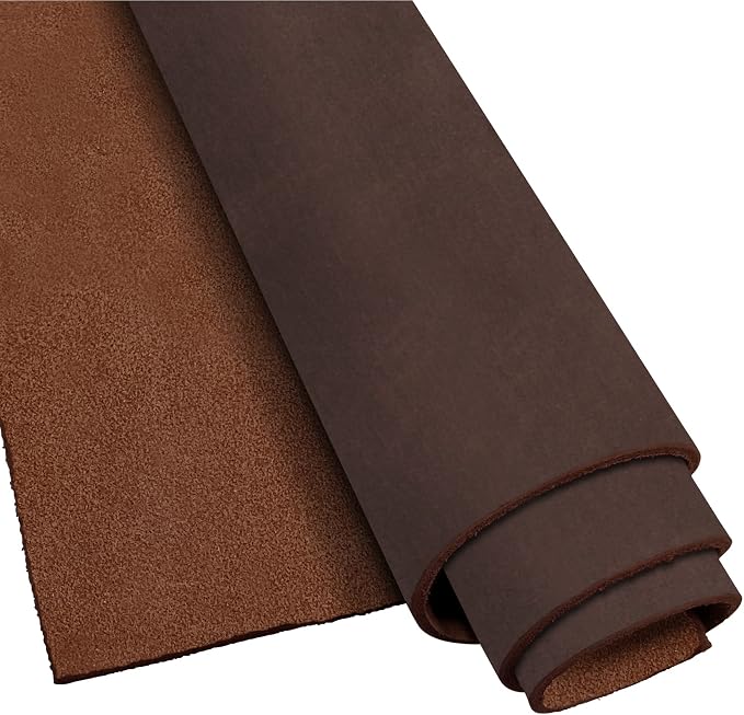 ELW Crazy Horse Leather 5-6 OZ (2-2.4mm) | Mahogany - Antique Brown | Pre-Cut 4-6 SQ FT | Full Grain Cowhide Handmade Leather for DIY, Crafts, Sheaths, Sewing, Workshop