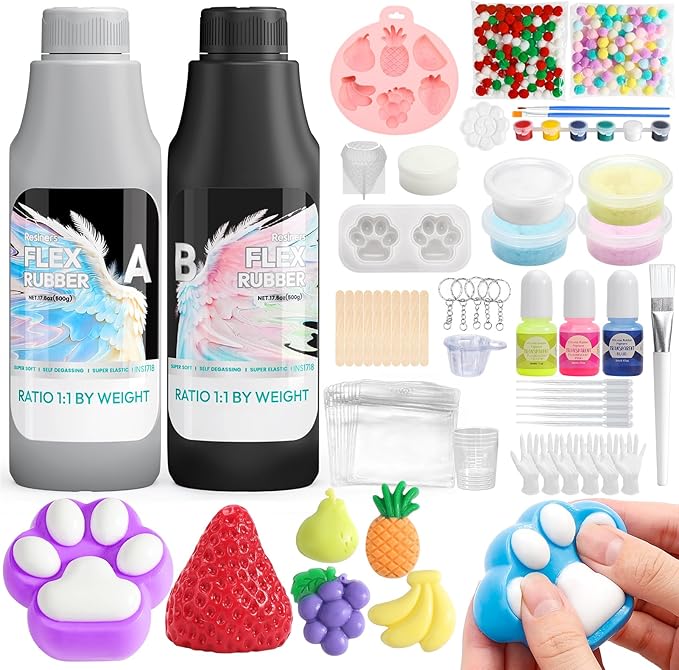 Taba Squishy Kit, Resiners Squishy Making Kit for Stress Relief Gift Entertainment - 32oz 1:1 Ab Squishies Gel Set & Molds for Make Your Own Squishies for Beginner & Adults