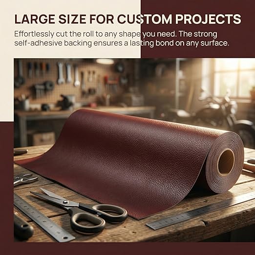 Leather Repair Patch, Leather Repair Tape, Repair Patch Self Adhesive Waterproof, Vinyl Repair Tape, for Couches, Car Seats, Chairs, Furniture (Reddish Brown, 24 x 54 Inch)