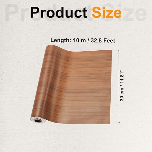 PATIKIL Wood Grain Tape 12" x 32 ft, Self-Adhesive Wood Texture Repair Tape Realistic Wooden Effect Patch for Furniture Cabinets Floor Walls, Brown