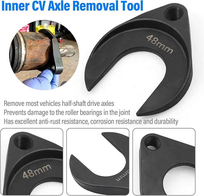 48mm Inner CV Axle Removal Tool with Nut - Front Wheel Drive Vehicles Axle Pulley Attachment For Slide Hammer with 5/8"-18 Threads - CV Joint Puller Fork Adapter Removing Tool Fix Damaged CV Joints