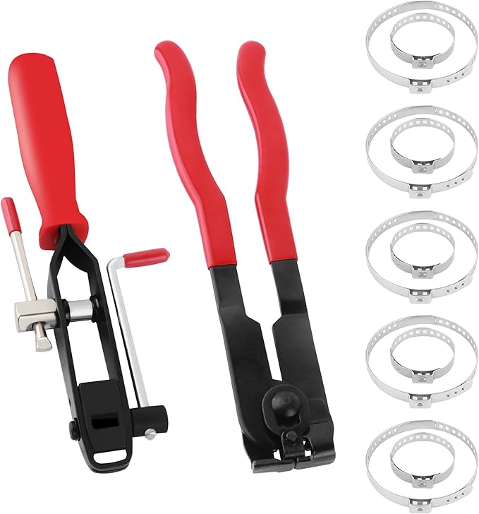 CV Boot Clamp Pliers Kit,1PC CV Joint Boot Clamp Pliers + 1PC Ear Clamp Pliers + 10PCS Clamps,Universal Car Accessories for Most Vehicles (Pliers/2PCS)