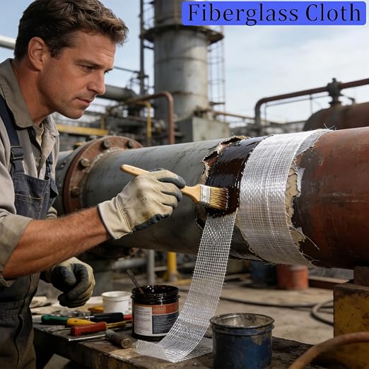 Fiberglass Cloth Roll-4 Inches*99 Feet Non Adhesive Fiberglass Repair Tape Plain Weave Fiberglass Cloth Roll for Joint Repair, Reinforcement, Resin Saturation, Heat-Resistance (4 in x 99 FT)