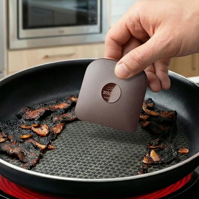 Pan Scraper, 5 Pcs Pot Scraper, Pan Scraper Plastic, Multifunctional Scraper Tool for Kitchen, Non-Slip, Food Safe, High Heat Resistant