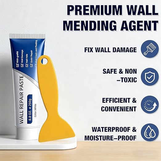 2PCS Drywall Repair Kit, Wall Mending Agent, Wall Patch Repair Kit with Scraper, Multi-Functional Drywall Patch Paste Repair Kit for DIY Home Fix