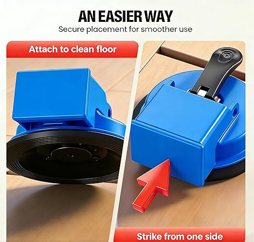 Floor Gap Fixer Tool, Cast Aluminum, Heavy Duty Flooring Repair Kit with Vacuum Suction Cup for Laminate, Vinyl, Wood and Tile Floors (Blue)