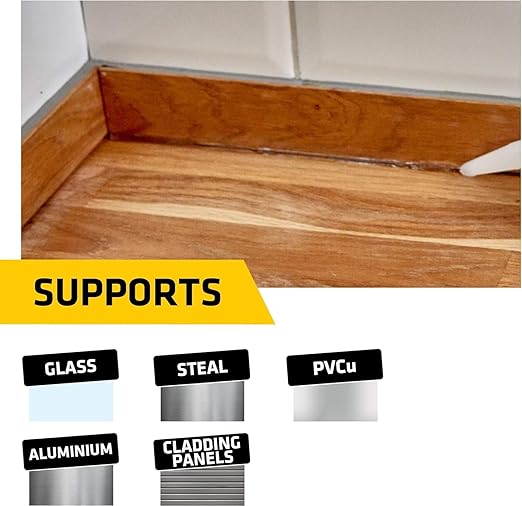 CANOPUS Universal Silicone, Clear, 3-Pack 10oz Each, Waterproof Kitchen & Bathroom Acetoxy Silicone Sealant, Suitable for Indoor and Outdoor Waterproofing and Bonding Applications, Shower Sealant