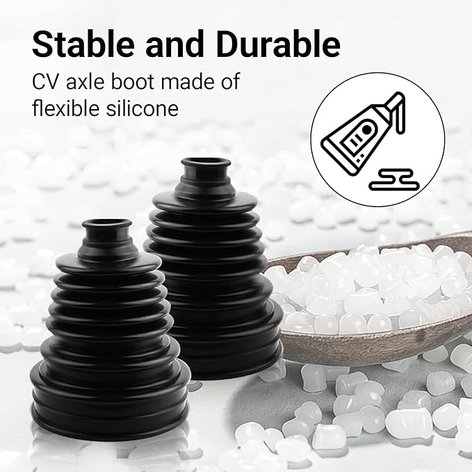 2PCS CV Boot Repair Kit with 4 Stainless Steel Clamps, 6 Cable Ties, Expander Tool and gloves, Universal Silicone CV Joint Boot, Fits Waterproof Dustproof Protection Axle for Most Cars/Trucks/SUVs