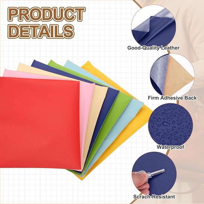 MECCANIXITY 3 Pcs Leather Repair Patch 10"x12" Self-Adhesive Leather Vinyl Repair Tape Kit for Furniture Couches Sofa Chair Car Boat Seats Jackets, Bright Blue