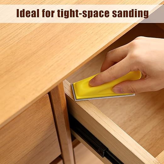 ZEHIQ 3.5”x1” Mini Detail Hand Sander Kit, 130Pcs 40-1000 Grit Hook-and-Loop Aluminum Oxide Sandpaper, Ergonomic Micro Sanding Block for Woodworking, 3D Printing, Metal Polishing & DIY Crafts
