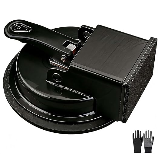 Floor Gap Fixer Tool, Cast Aluminum, Heavy Duty Flooring Repair Kit with Vacuum Suction Cup for Laminate, Vinyl, Wood and Tile Floors (Black)